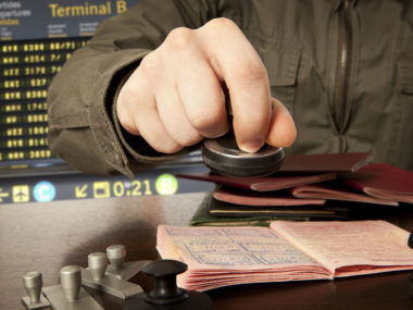 passport getting stamped