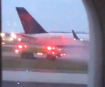 delta plane on fire